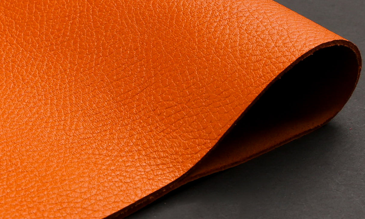 Italian Pebble Grain Calf, Orange