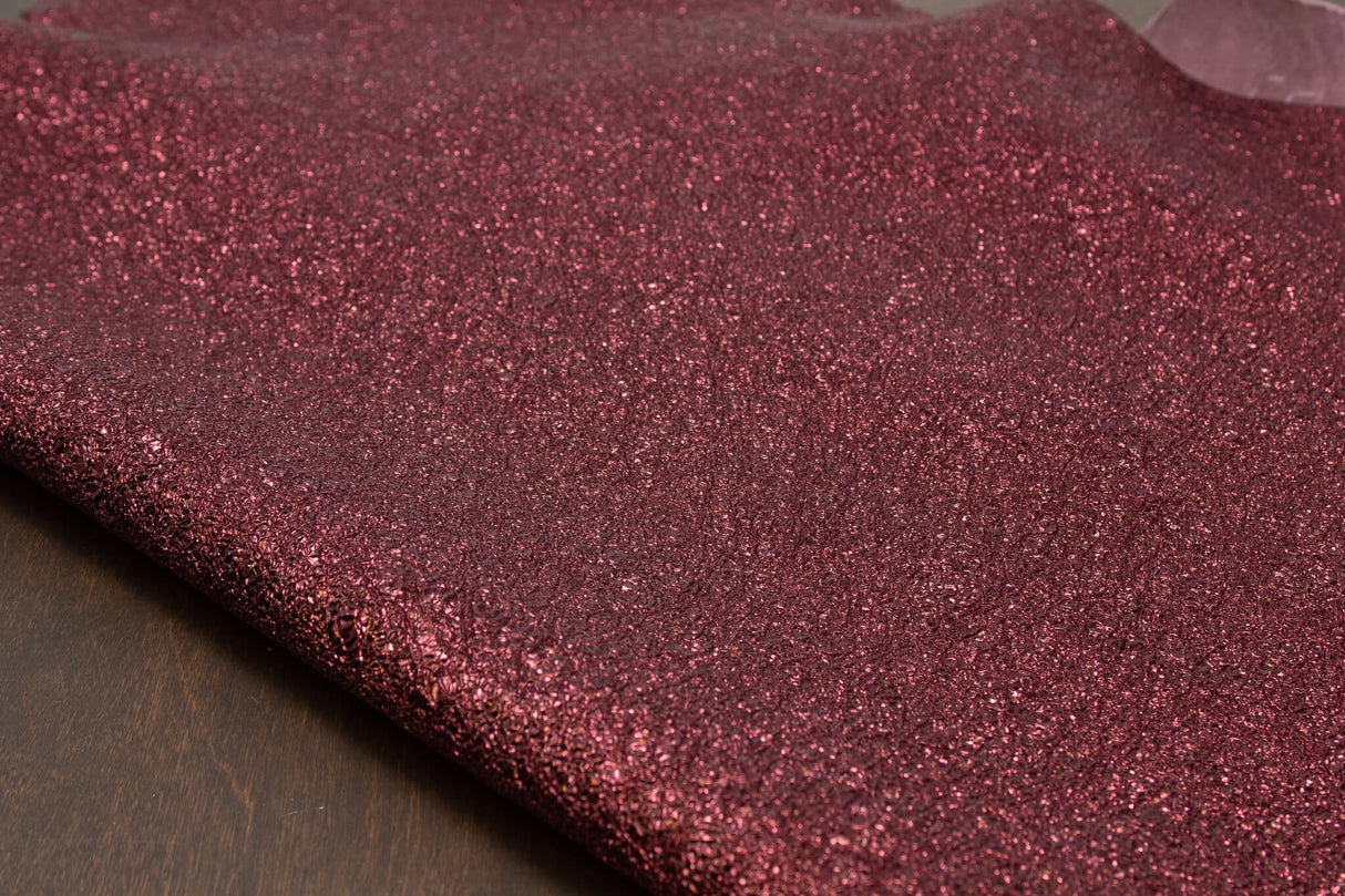 Crinkle Metallic Lamb, Black Cherry (Italy)