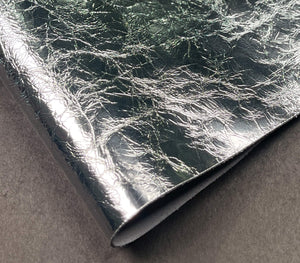 Crinkle Metallic Calf, Silver