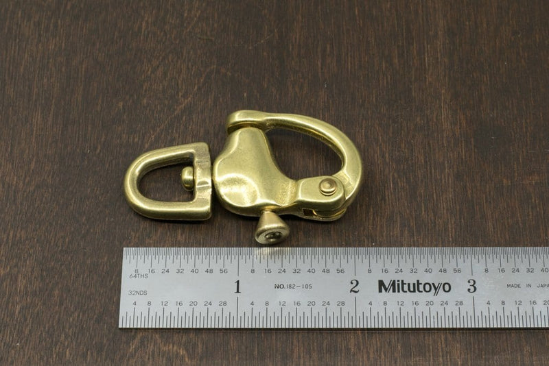 1 1/4 Heavy Duty Lever Swivel Snap Hook - Antique Brass